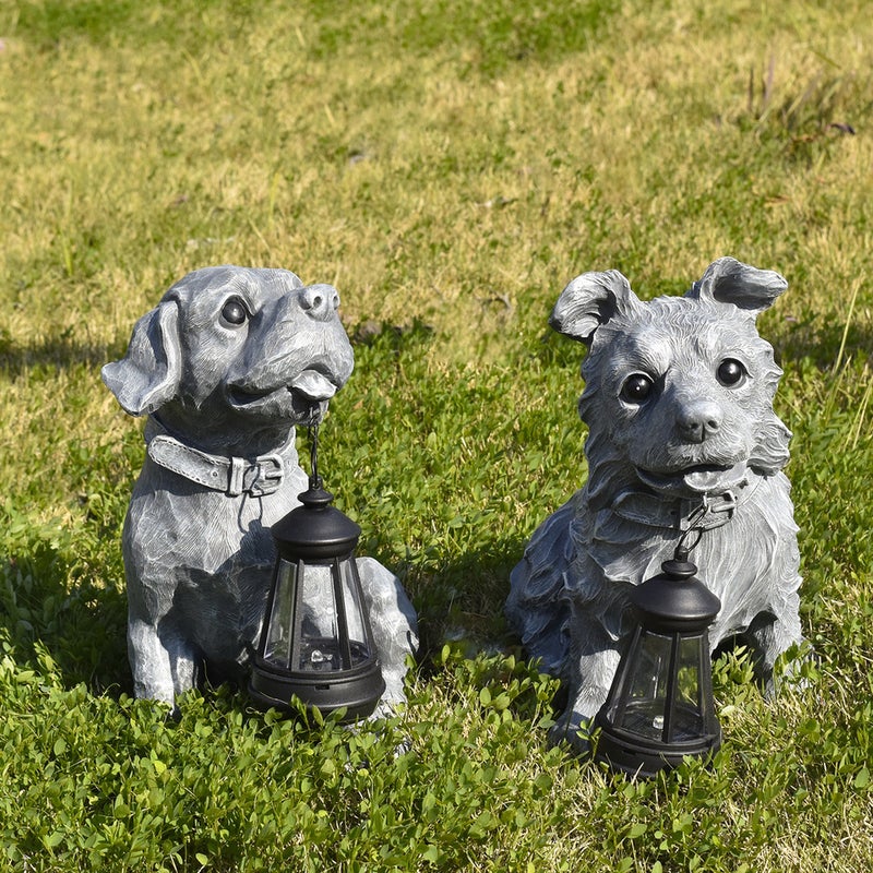 Simulation Dog Figurine Garden Decor Craft Solar Outdoor Light Animal Statue Night Lamp - Image 5