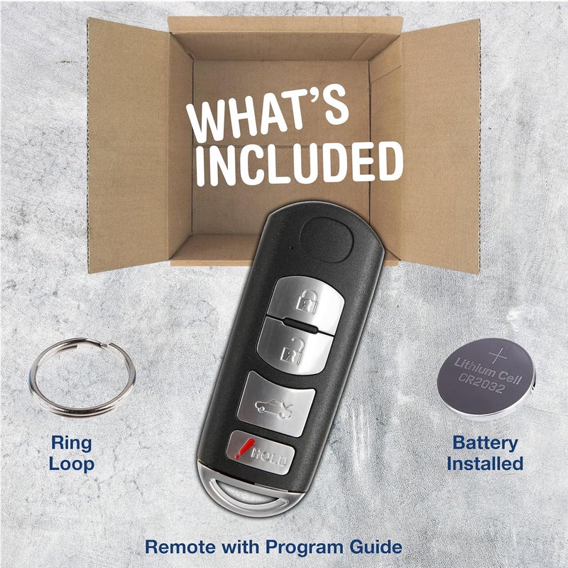 KeylessOption Smart 4-Button Key Fob for Mazda (KR55WK49383) - Image 2