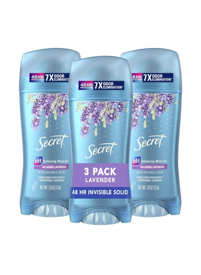 Secret Fresh Antiperspirant and Deodorant Invisible Solid, Luxe Lavender, 3 Count - Image 1