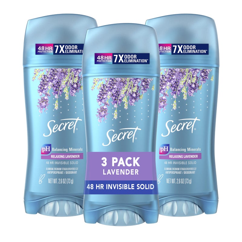 Secret Fresh Antiperspirant and Deodorant Invisible Solid, Luxe Lavender, 3 Count - Image 1