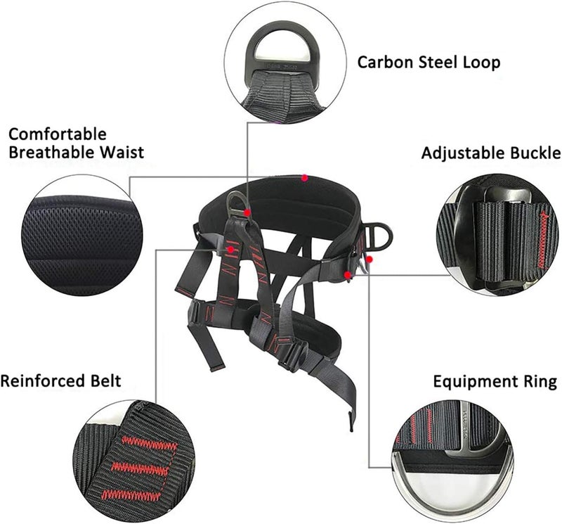 Ttechouter Adjustable Thickness Climbing Harness - Half Body Harness for Rock Climbing, Tree Protect, and Fire Rescuing - Image 5