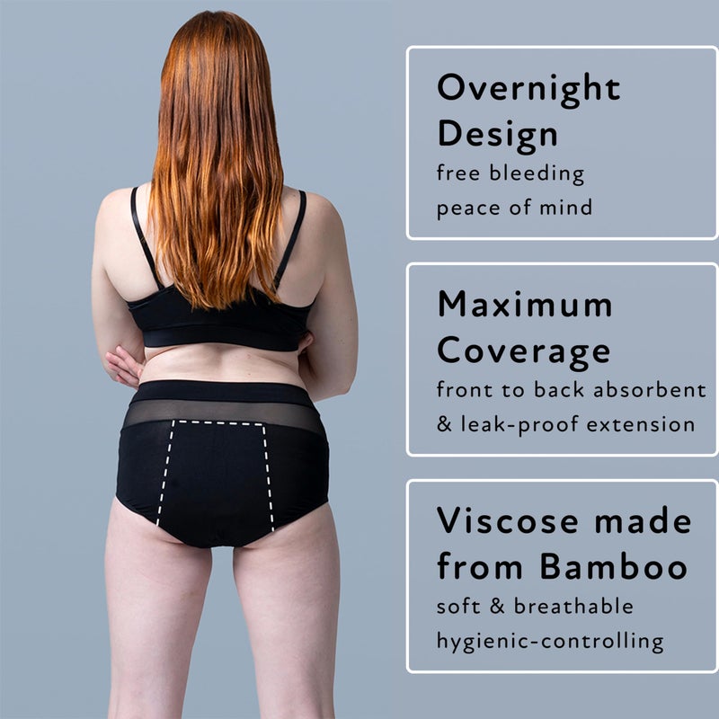 Goat Union Overnight Period underwear for Women Heavy Flow, Leakproof Menstrual Panties Full Coverage, Briefs, XL, Pack of 1 - Image 4