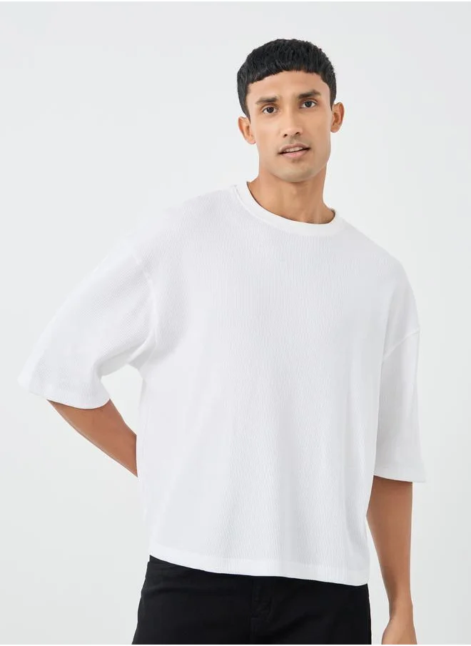 Styli Styli Solid Boxy Fir Round Neck T-Shirt