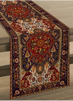 Nexa Bohemian styled table runner for dining room with red and black pattern 180cm x 33cm  - Image 3