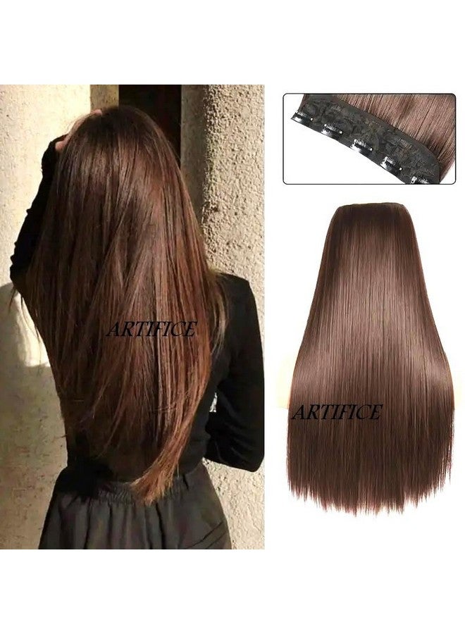 Artifice 5 Clip Straight Clip In Hair Extensions For Women Natural Soft Clip On Extensions Synthetic Thick Hairs For Any Event For Girls Hair Extension Ruby Fusion 24 Inch - Image 3