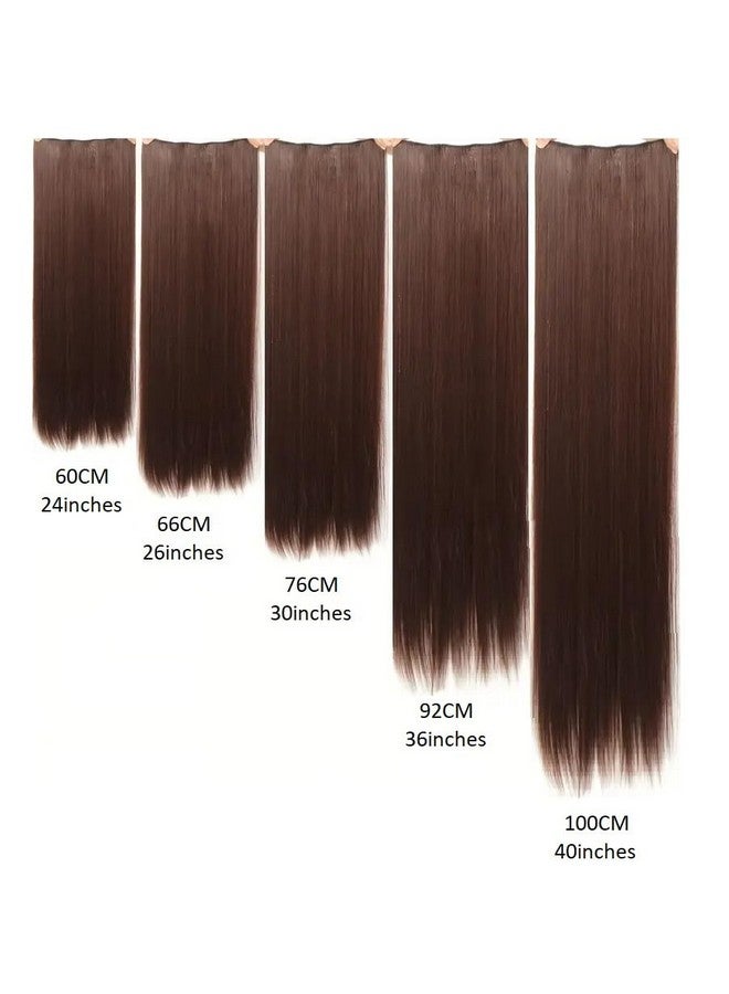 Artifice 5 Clip Straight Clip In Hair Extensions For Women Natural Soft Clip On Extensions Synthetic Thick Hairs For Any Event For Girls Hair Extension Ruby Fusion 24 Inch - Image 2