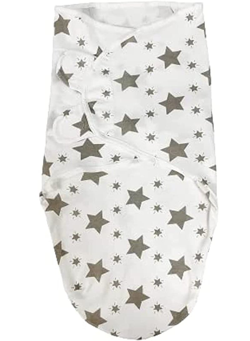 Swaddle Blanket for Newborn Unisex Baby Girl or Boy Sleep Sack Adjustable Soft Organic Cotton Swaddle Wrap Set Comfy Blankets with Baby (0-3 Month), White and Grey - Image 1