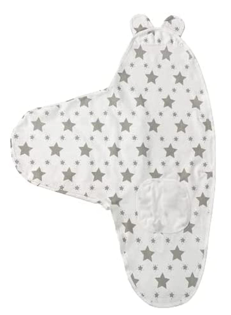 Swaddle Blanket for Newborn Unisex Baby Girl or Boy Sleep Sack Adjustable Soft Organic Cotton Swaddle Wrap Set Comfy Blankets with Baby (0-3 Month), White and Grey - Image 4