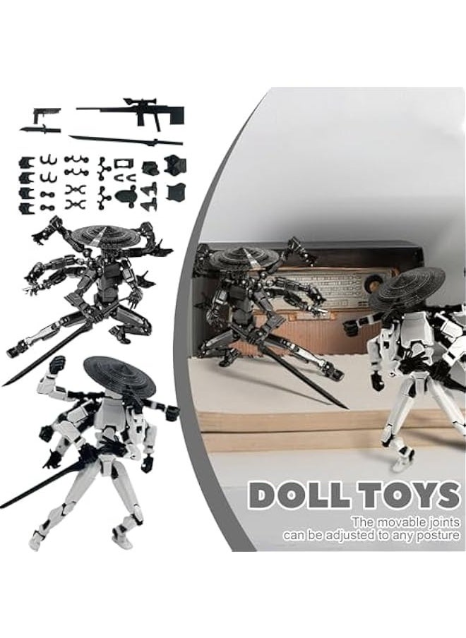 null - T13 Action Figure, 3D Printed Human Body Model, Chivalrous Person 13 Action Figure,Multi-Joint Movable Robot, PVC Model Full Body Mobile Robot Desktop Decoration - Image 1