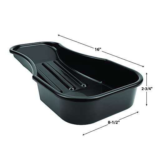 Performance Tool W4073 Heavy Duty 2.8 Quart Oil Drain Pan with Splash Guard and Tapered Spout for Lawn Equipment and Motorcycles - Image 4