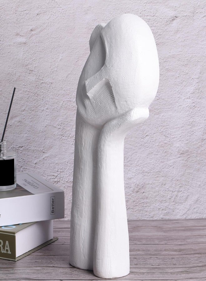 XIAOMAGG White Head Sculpture Ceramic Thinker Statue, Modern Home Statue Head Decor Bust Statues,14 Inch Tall Abstract Sculpture, for Shelf Home and Office,Shelves, Bookshlf, Gift - Image 5