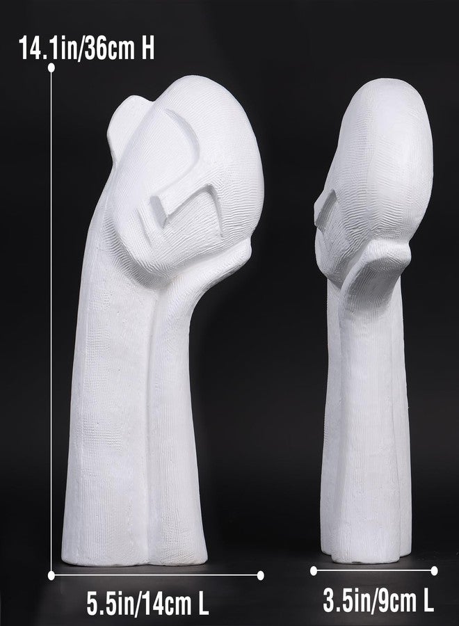 XIAOMAGG White Head Sculpture Ceramic Thinker Statue, Modern Home Statue Head Decor Bust Statues,14 Inch Tall Abstract Sculpture, for Shelf Home and Office,Shelves, Bookshlf, Gift - Image 3