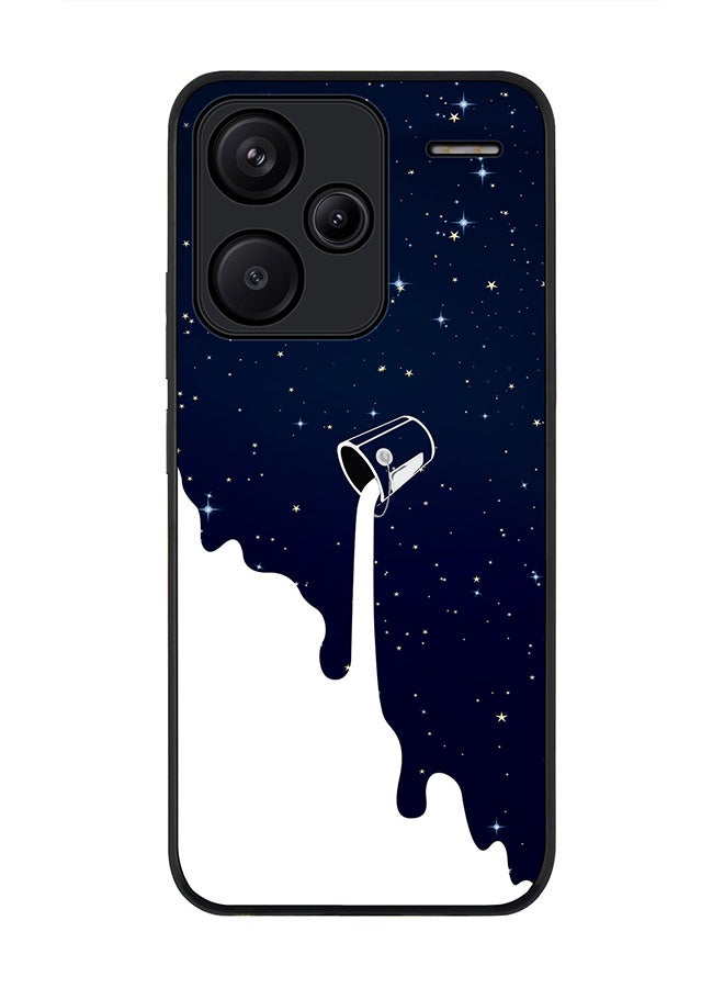 Stylizedd Rugged Black Edge Case for Xiaomi Redmi Note 13 Pro Plus, Slim fit Soft Case Flexible Rubber Edges Anti Drop TPU Gel Thin Cover -  Milky Way - Image 1