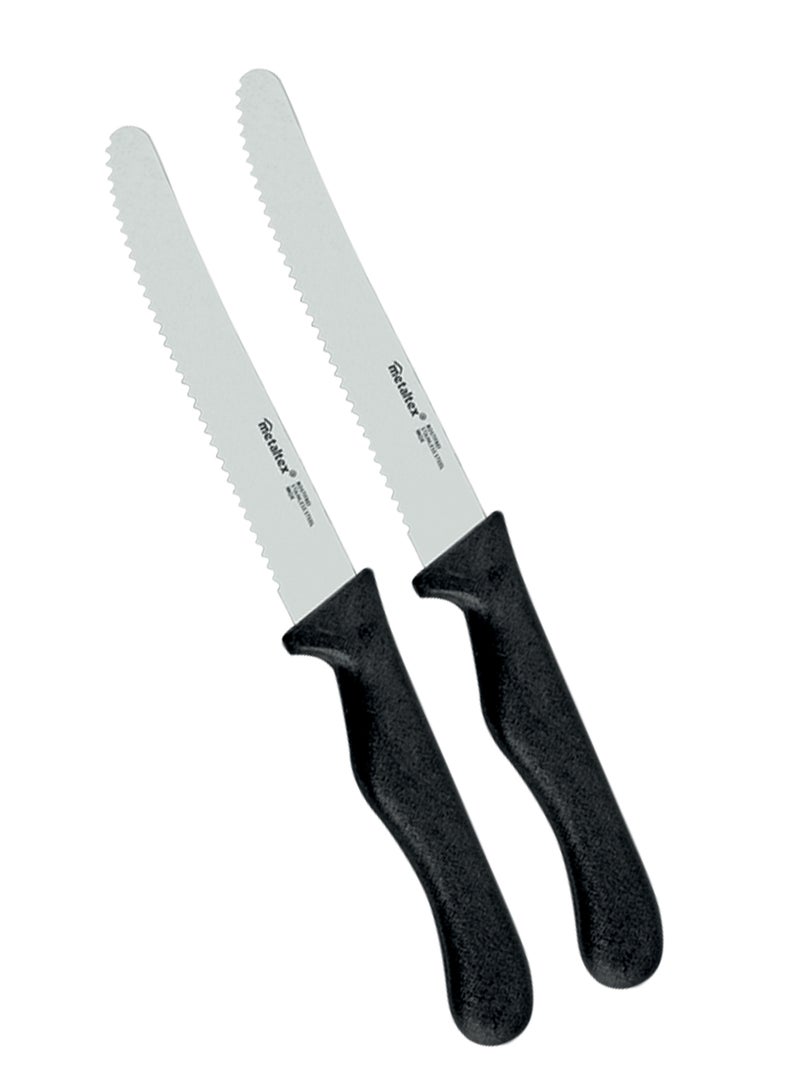 Metaltex Basic Set of 2 Table Knives 22cm â€“ Modern and Durable Stainless Steel Knives
