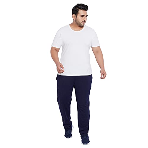 Bigbanana Men's Plus Size Regular Fit Trackpants (Berlin-Navy,6XL) - Image 2