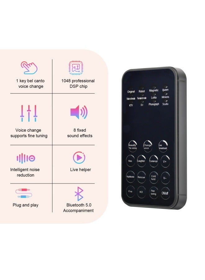 Voice changer, mobile phone, computer, mini sound card, voice changer, one-click Meiyin chicken game, outdoor anchor singing - Image 2