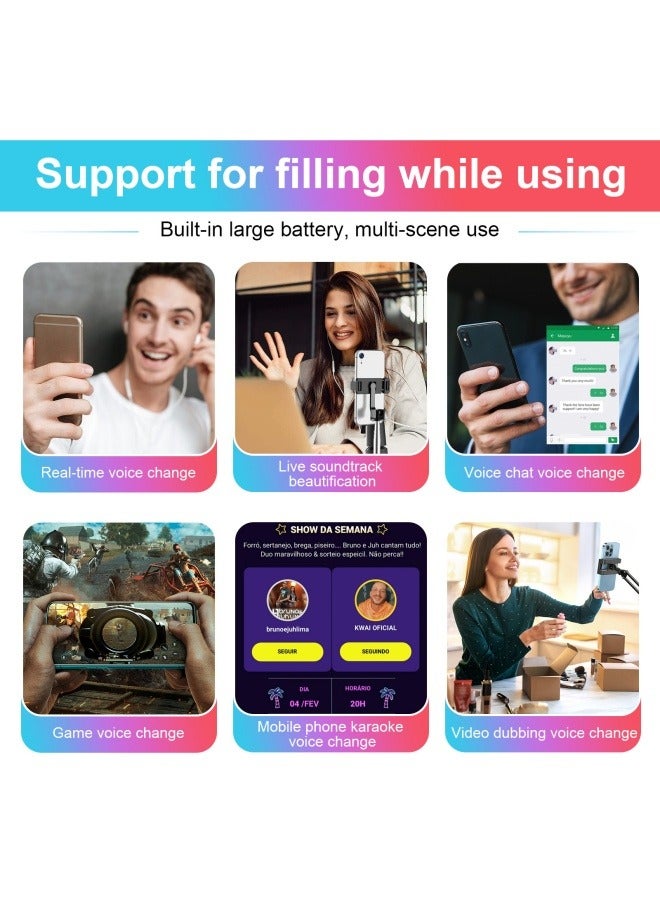 Voice changer, mobile phone, computer, mini sound card, voice changer, one-click Meiyin chicken game, outdoor anchor singing - Image 4