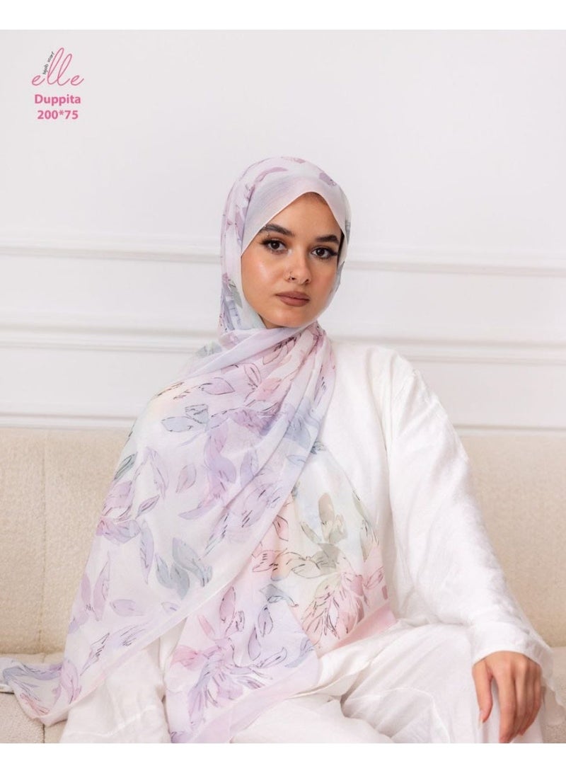 طرحة وشاح حجاب إسلامي دوبتا  فاخر للنساء – طرحة فخمة وانيقة للمناسبات والاستخدام اليومي -  مقاس (200 سم × 75 سم)