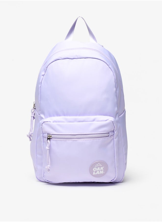 Oaklan by Shoexpress - Logo Applique Backpack with Adjustable Straps - 36x30x15 cm - Image 1