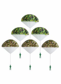 KASTWAVE 6 Pack Camo Parachute Toy, Army Camo Parachute Toys for Kids Tangle Free Throwing Toy Parachute Action Figures Toy Hand Throwing Kids Outdoor Games Toys Outside Toys Gifts for Boy and Girl  - Image 1