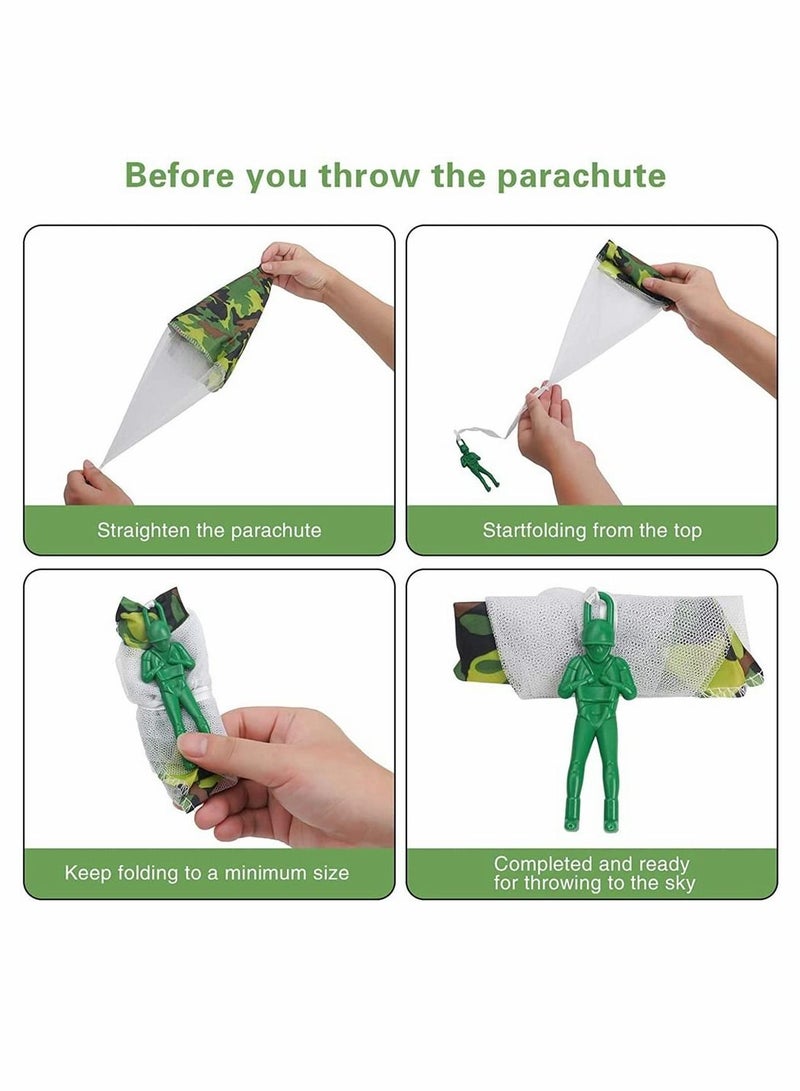 KASTWAVE 6 Pack Camo Parachute Toy, Army Camo Parachute Toys for Kids Tangle Free Throwing Toy Parachute Action Figures Toy Hand Throwing Kids Outdoor Games Toys Outside Toys Gifts for Boy and Girl  - Image 3