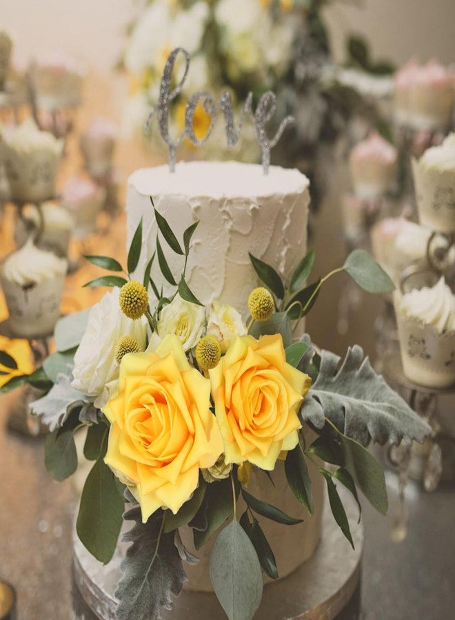 GREENTIME 12 Pack Yellow Fake Roses Artificial Flowers with Stems Silk Flower Bouquet for Home Table Centerpiece Wedding Bridal Decor Baby Shower Engagement Party Decorations - Image 4