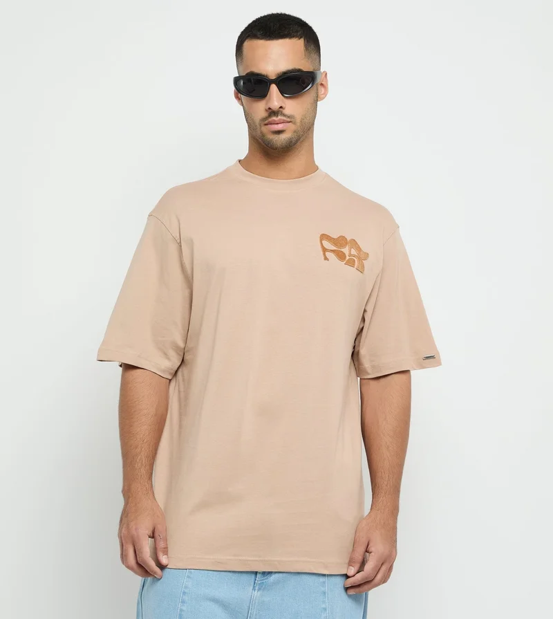 F5 Men's F5 Logo Oversized T-Shirt - Light Brown