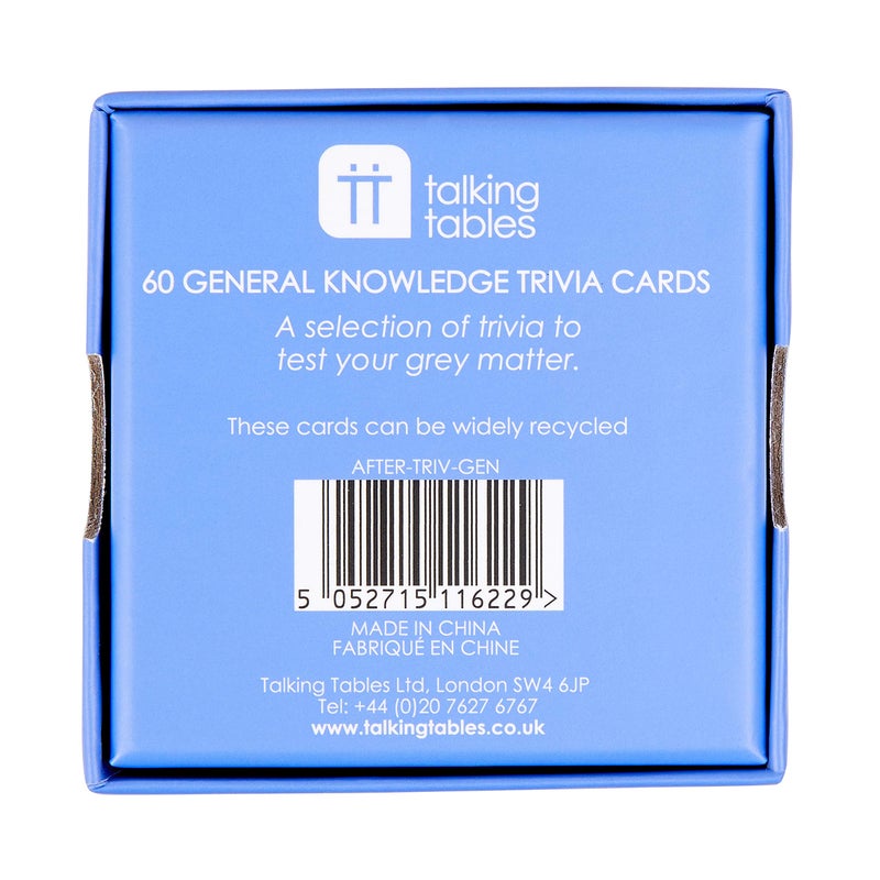 Talking Tables Talking Tables Trivia Quiz Question Cards | After Dinner Table Game, Gift Box | Movies, Geography, Anatomy, Sports, Television, Family, Friends, After-TRIV-GEN - Image 2