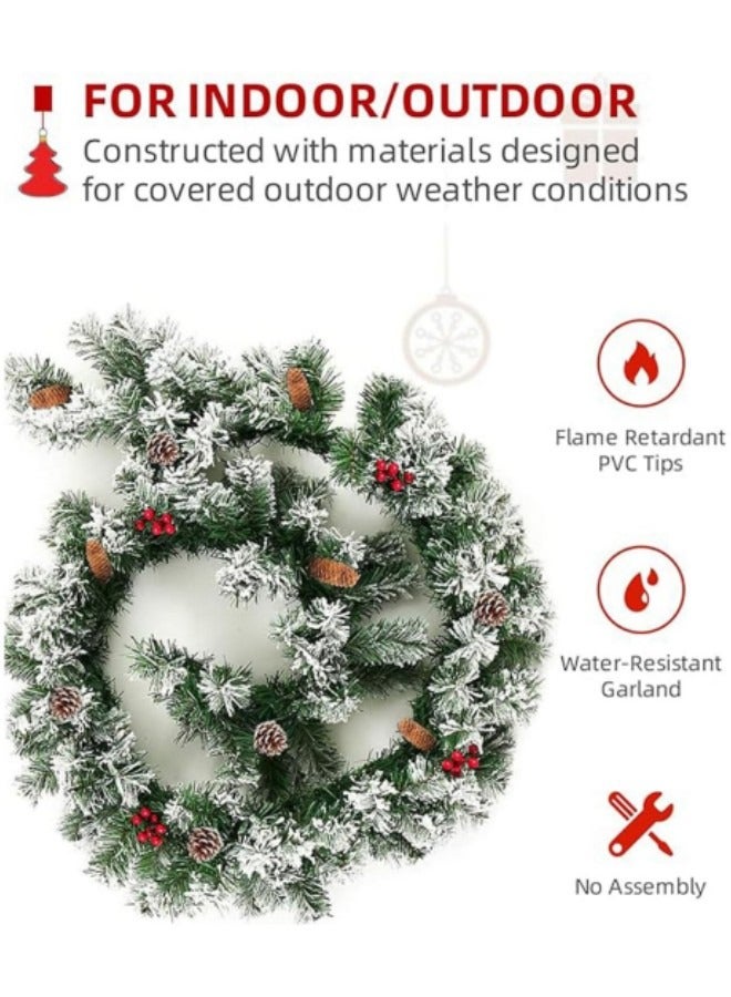 GGEROU 2.7M Artificial Pine Garland, Artificial decorative Tree Garland  Wreath Vine Soft Greenery Garlands  - Image 3