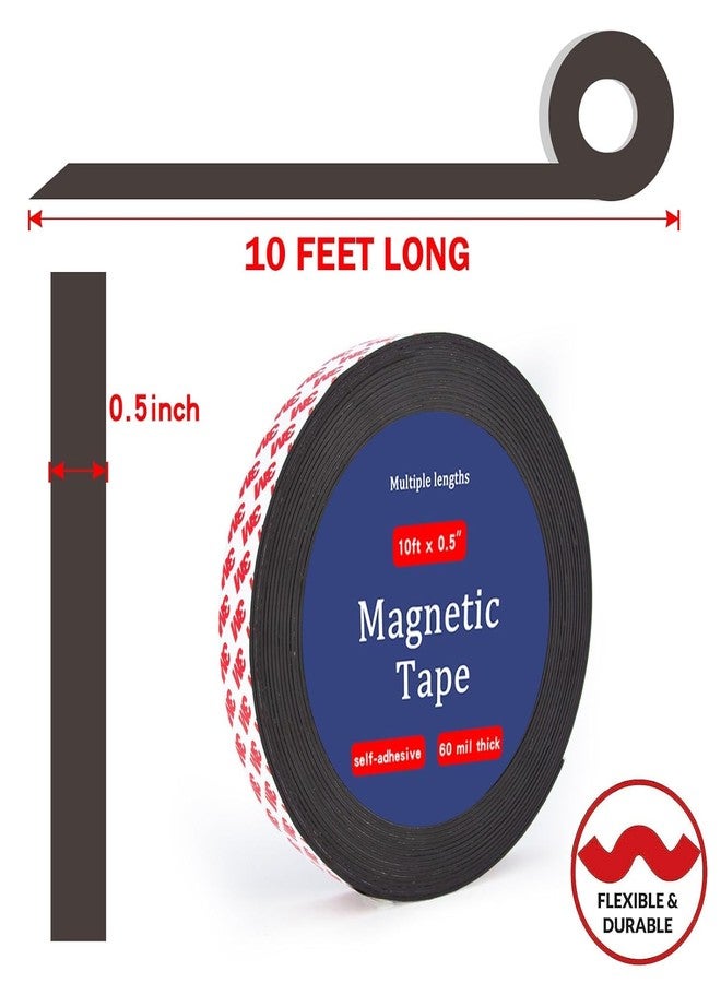PARVY شريط مغناطيسي من بارفي مع لاصق خلفي من 3M | شريط مغناطيسي لاصق مرن للأعمال الحرفية الخفيفة، ومشاريع DIY، والسبورات البيضاء، والثلاجة، وتنظيم المنزل (لفة واحدة) - Image 3