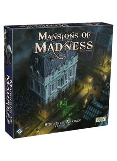 Mansions Of Madness Streets Of Arkham Expansion ; Horror Game ; Mystery Board Game For Teens And Adults ; Ages 14+ ; 15 Players ; Average Playtime 23 Hours ; Made By Fantasy Flight Games
