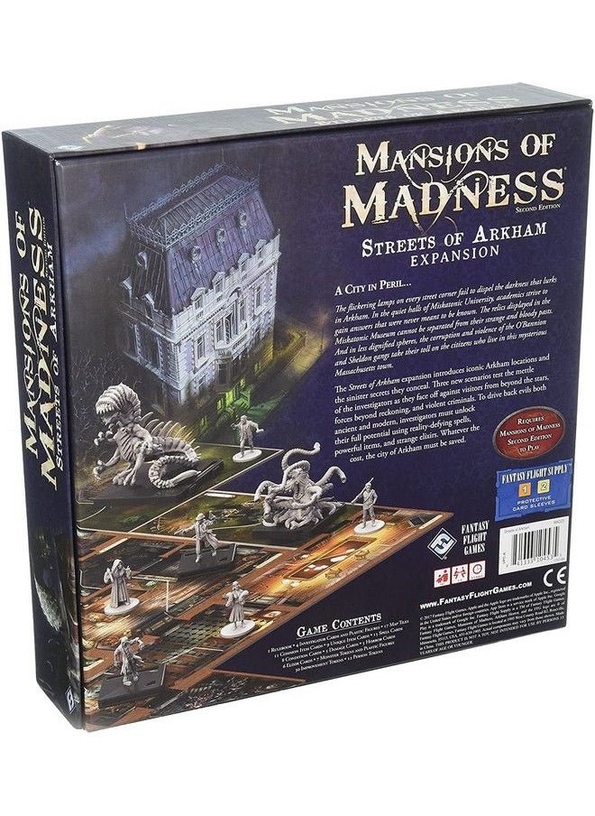 Fantasy Flight Games - Mansions Of Madness Streets Of Arkham Expansion ; Horror Game ; Mystery Board Game For Teens And Adults ; Ages 14+ ; 15 Players ; Average Playtime 23 Hours ; Made By Fantasy Flight Games - Image 1
