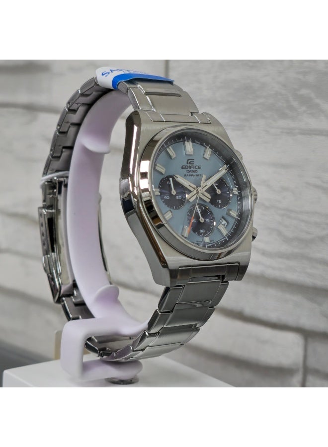 CASIO ساعة كاسيو إيديفيس كرونوغراف للرجال EFB‑730D‑2B، 40 مم قرص أزرق، سوار من الفولاذ المقاوم للصدأ، 100 م مقاومة للماء - Image 4