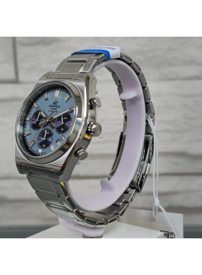 CASIO ساعة كاسيو إيديفيس كرونوغراف للرجال EFB‑730D‑2B، 40 مم قرص أزرق، سوار من الفولاذ المقاوم للصدأ، 100 م مقاومة للماء - Image 3