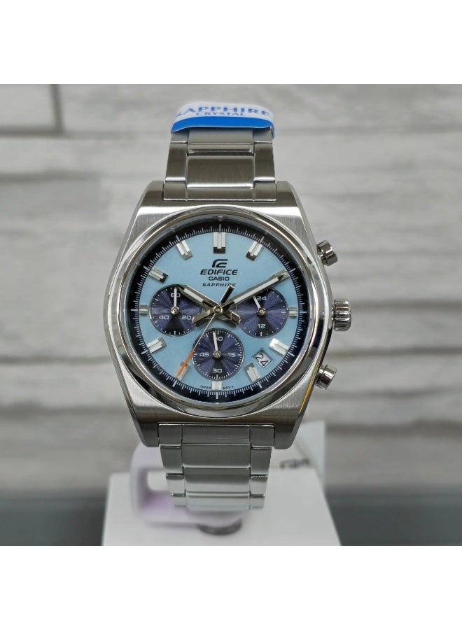 CASIO ساعة كاسيو إيديفيس كرونوغراف للرجال EFB‑730D‑2B، 40 مم قرص أزرق، سوار من الفولاذ المقاوم للصدأ، 100 م مقاومة للماء - Image 2