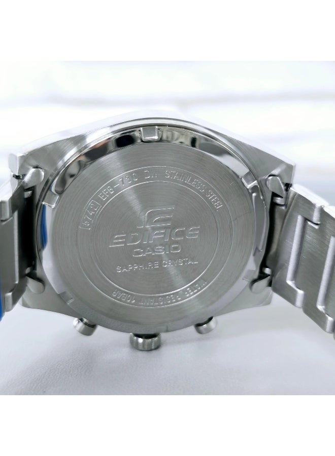 CASIO ساعة كاسيو إيديفيس كرونوغراف للرجال EFB‑730D‑2B، 40 مم قرص أزرق، سوار من الفولاذ المقاوم للصدأ، 100 م مقاومة للماء - Image 5