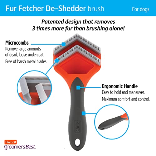 Hartz Groomer's Best Fur Fetcher De-Shedder Dog Brush,Black - Image 4