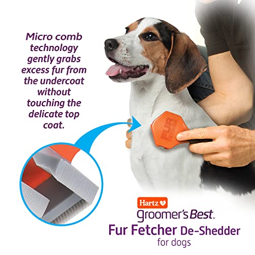 Hartz Groomer's Best Fur Fetcher De-Shedder Dog Brush,Black - Image 3