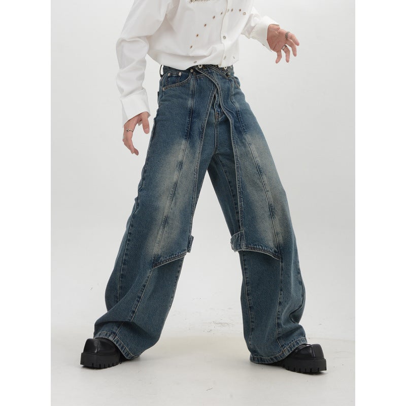 Unisex Classic Denim Jeans Loose Fit Daily Outdoor Wear - Image 1