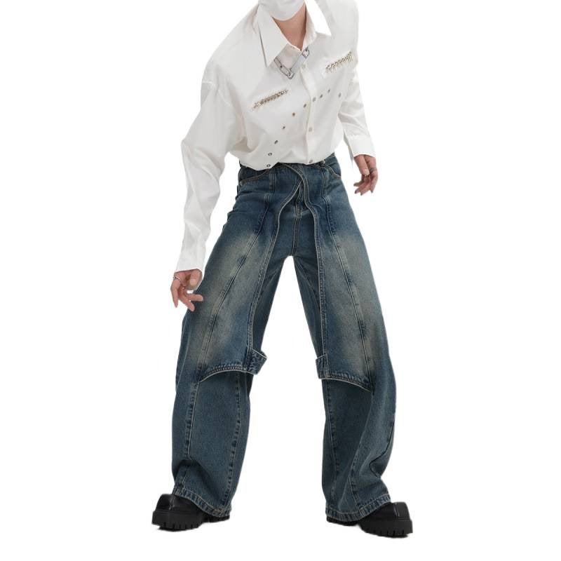 Unisex Classic Denim Jeans Loose Fit Daily Outdoor Wear - Image 4