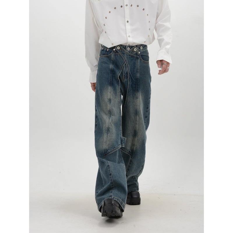Unisex Classic Denim Jeans Loose Fit Daily Outdoor Wear - Image 2