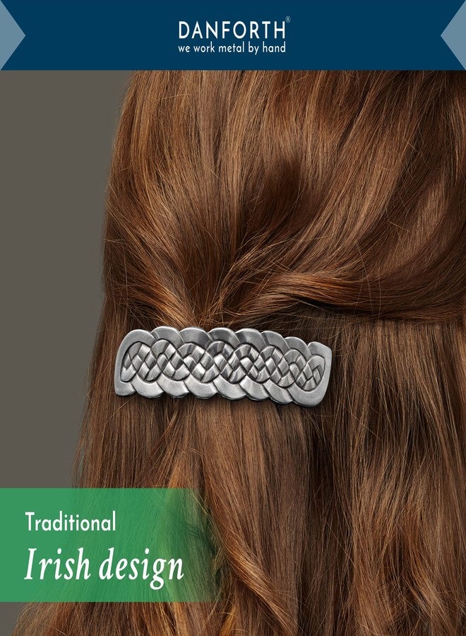 Danforth - Celtic Knot Barrette Large - Handcrafted Pewter Celtic Barrettes For Women - Large French Clip - Thick Hair Friendly - 3 ½” Long by ¾” High, Made In USA - Image 2