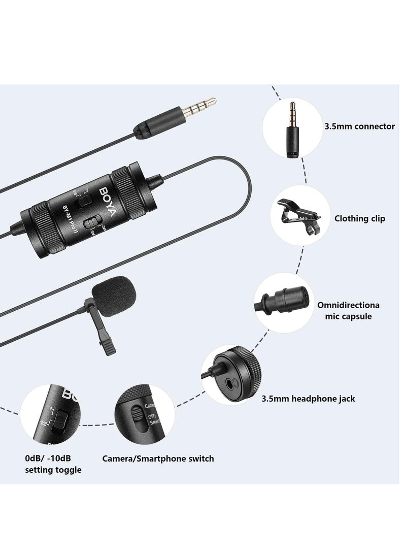 BOYA by-M1 Pro II Lavalier Microphone Noise Cancelling Omnidirectional Mic with Monitoring Port for YouTube Tiktok Interview Broadcast Content Creation - Image 3