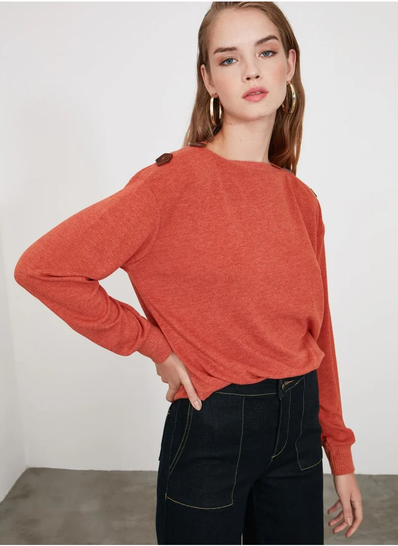 trendyol Button Detail Knitted Sweater
