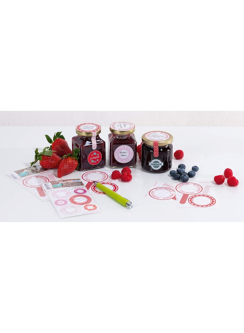 Herma Round and Rectangular Kitchen Jar Labels in Pink Checkered Pattern (HERMA 15047) - Homemade Jam, Spice, and Preserved Food Jar Decoration and Classification Kit - Image 5