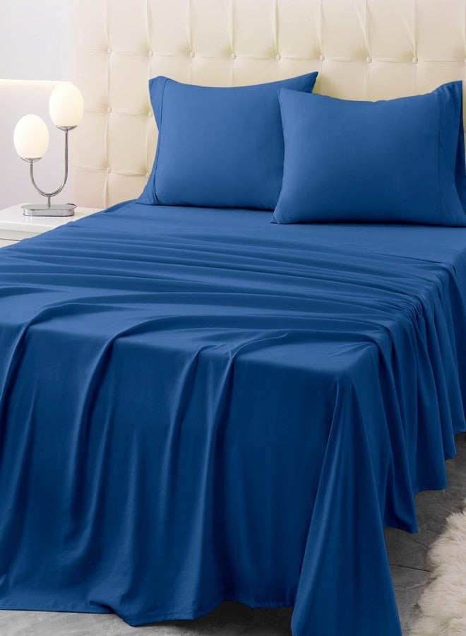 Homilay Full Size Bed Sheet Set - 4 Piece Soft Microfiber Sheets with Deep Pockets, Cooling Technology, and Wrinkle-Free Pillowcase. Hotel-Quality, Durable Bedding, Prussian Blue - Image 1