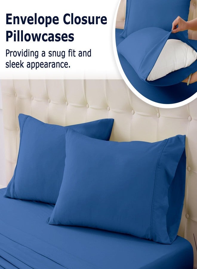 Homilay Full Size Bed Sheet Set - 4 Piece Soft Microfiber Sheets with Deep Pockets, Cooling Technology, and Wrinkle-Free Pillowcase. Hotel-Quality, Durable Bedding, Prussian Blue - Image 5