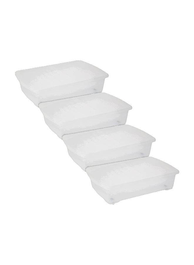 Cosmoplast صندوق تخزين بلاستيكي شفاف بسعة 25 لتر مع عجلات وغطاء قابل للقفل (عبوة من 4) - Image 1