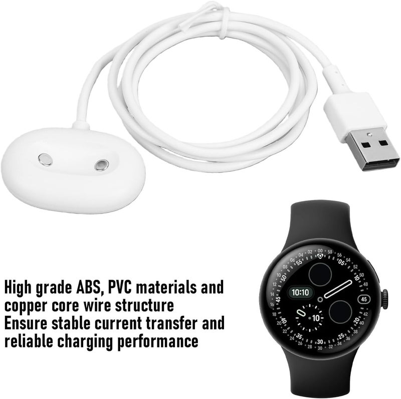 شاحن Zopsc المناسب، كابل USB ثنائي السنون، قاعدة شحن جانبية للساعة الذكية (أبيض) - Image 2