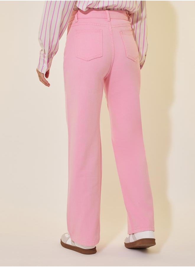 Take Two - Mid Rise Plain Wide Leg Jeans - Image 1
